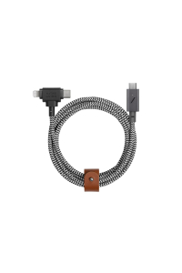 Obrázok pre Native Union Belt Duo Pro kabel k mobilnímu telefonu Černá, Bílá 1,5 m USB C USB C/Lightning