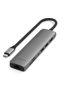 Satechi ST-P7SM rozbočovač rozhraní USB typu C 10000 Mbit/s Šedá Obrázok pre Satechi ST-P7SM rozbočovač rozhraní USB typu C 10000 Mbit/s Šedá