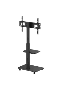 Obrázok pre TV stojan / vozík Ergo-Office, max. zatížení 50 kg / 5 kg police, max. VESA 600x400, vestavěná napájecí lišta, černá, ER-304 B