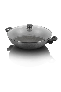 Granite induction wok with 2 handles and lid Ballarini Ferrara - 36 cm Obrázok pre Granite induction wok with 2 handles and lid Ballarini Ferrara - 36 cm