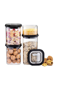 Obrázok pre GEFU PANTRY Obdélníkový Kontejner Černá, Průhledná 4 kusů