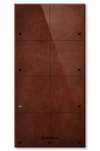Grenton touch panel / 8 touch fields / TF-Bus / dark, natural leather front Obrázok pre Grenton touch panel / 8 touch fields / TF-Bus / dark, natural leather front