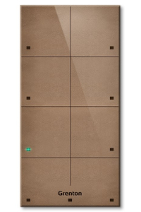 Grenton touch panel / 8 touch zones / TF-Bus / bright, natural leather front Obrázok pre Grenton touch panel / 8 touch zones / TF-Bus / bright, natural leather front