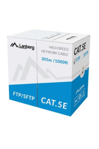 Lanberg LCS5-11CU-0305-S síťový kabel Šedá 305 m Cat5e S/FTP (S-STP) Obrázok pre Lanberg LCS5-11CU-0305-S síťový kabel Šedá 305 m Cat5e S/FTP (S-STP)