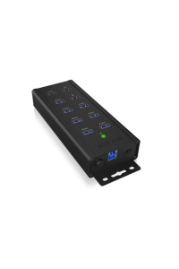 ICY BOX IB-HUB1703-QC3 USB 3.2 Gen 1 (3.1 Gen 1) Type-B 5000 Mbit/s Černá Obrázok pre ICY BOX IB-HUB1703-QC3 USB 3.2 Gen 1 (3.1 Gen 1) Type-B 5000 Mbit/s Černá