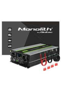 Qoltec 51923 Měnič s čistě sinusovou vlnou Monolith | 3000 W | 6000 W | 24 V až 230 V | LCD Obrázok pre Qoltec 51923 Měnič s čistě sinusovou vlnou Monolith | 3000 W | 6000 W | 24 V až 230 V | LCD