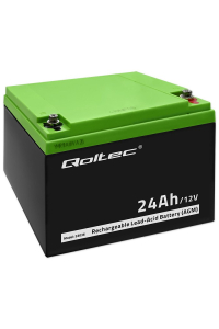 Qoltec 53036 Baterie AGM | 12V | 24Ah Obrázok pre Qoltec 53036 Baterie AGM | 12V | 24Ah