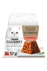 Obrázok pre PURINA Gourmet Revelations Chunks in jelly with salmon - mokré krmivo pro kočky - 2x57g