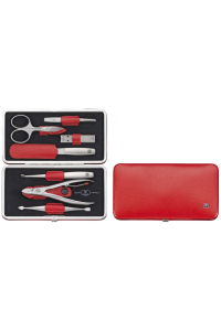 Obrázok pre Zwilling Twinox Travel Set – Red Leather Case, 7 Pieces - Red