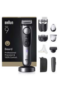 Obrázok pre Braun BeardTrimmer 9 BT9560 Baterie 52 2 cm Suché i mokré holení Černá, Šedá