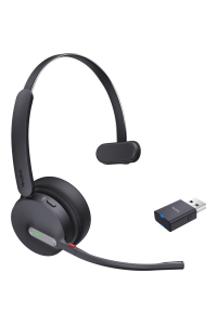 Yealink WH64 Hybrid Mono UC Sluchátka s mikrofonem Bezdrátový Přes hlavu Kancelář / call centrum Micro-USB Bluetooth Černá Obrázok pre Yealink WH64 Hybrid Mono UC Sluchátka s mikrofonem Bezdrátový Přes hlavu Kancelář / call centrum Micro-USB Bluetooth Černá