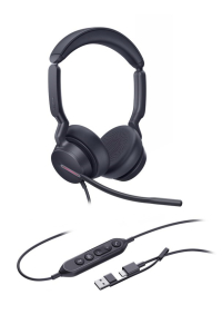 Yealink UH46 Dual Teams USB-C/A Sluchátka s mikrofonem Kabel Přes hlavu Kancelář / call centrum USB Type-C / USB Type-A Černá Obrázok pre Yealink UH46 Dual Teams USB-C/A Sluchátka s mikrofonem Kabel Přes hlavu Kancelář / call centrum USB Type-C / USB Type-A Černá