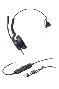 Yealink UH46 Mono Teams USB-C/A Sluchátka s mikrofonem Kabel Přes hlavu Kancelář / call centrum USB Type-C / USB Type-A Černá Obrázok pre Yealink UH46 Mono Teams USB-C/A Sluchátka s mikrofonem Kabel Přes hlavu Kancelář / call centrum USB Type-C / USB Type-A Černá