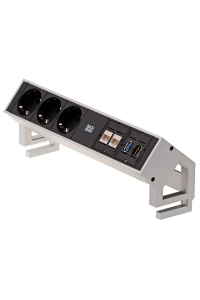 Bachmann 3x Schuko 2x CAT6 1x HDMI, 1x USB3.0 napájecí prodlužovačka 1,5 m 3 AC zásuvky / AC zásuvek Černá, Nerezová ocel Obrázok pre Bachmann 3x Schuko 2x CAT6 1x HDMI, 1x USB3.0 napájecí prodlužovačka 1,5 m 3 AC zásuvky / AC zásuvek Černá, Nerezová ocel