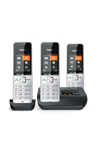 Gigaset COMFORT 500A Trio Analog/DECT telefon Identifikace volajícího Černá, Stříbrná Obrázok pre Gigaset COMFORT 500A Trio Analog/DECT telefon Identifikace volajícího Černá, Stříbrná