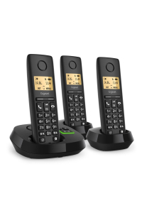 Gigaset PURE 100 AM Trio Analog/DECT telefon Identifikace volajícího Černá Obrázok pre Gigaset PURE 100 AM Trio Analog/DECT telefon Identifikace volajícího Černá