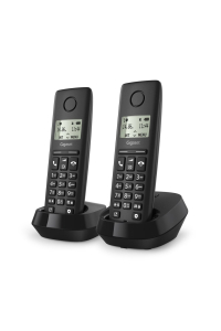 Gigaset PURE 100 duo Analog/DECT telefon Identifikace volajícího Černá Obrázok pre Gigaset PURE 100 duo Analog/DECT telefon Identifikace volajícího Černá