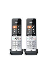 Obrázok pre Gigaset COMFORT 500HX duo Analog/DECT telefon Identifikace volajícího Černá, Stříbrná