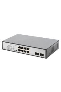 Obrázok pre Digitus DN-95140 síťový přepínač Nespravované Gigabit Ethernet (10/100/1000) Podpora napájení po Ethernetu (PoE) Černá, Stříbrná