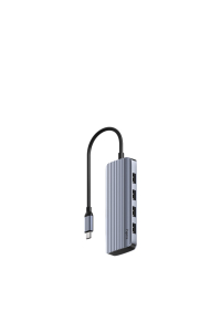Obrázok pre Cudy UH500 dokovací stanice/replikátor portů USB 3.2 Gen 1 (3.1 Gen 1) Type-C Šedá, Stříbrná