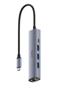 Cudy UH605 dokovací stanice/replikátor portů Kabel USB 3.2 Gen 1 (3.1 Gen 1) Type-C Šedá, Stříbrná Obrázok pre Cudy UH605 dokovací stanice/replikátor portů Kabel USB 3.2 Gen 1 (3.1 Gen 1) Type-C Šedá, Stříbrná