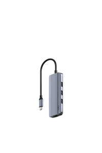 Obrázok pre Cudy UH606 dokovací stanice/replikátor portů Kabel USB 3.2 Gen 1 (3.1 Gen 1) Type-C Šedá, Stříbrná