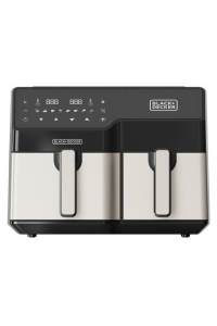 Obrázok pre Black & Decker BXAF9000E Dvojitý 9 l Samostatné 2500 W Horkovzdušná fritéza Černá, Nerezová ocel
