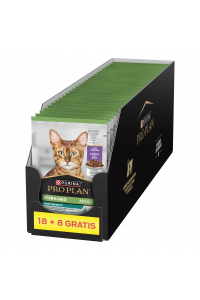 Obrázok pre PURINA Pro Plan Sterilised Adult Maintenance Pieces with duck in sauce - mokré krmivo pro kočky - 26x85g (18 + 8 GRATIS)
