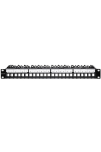 Obrázok pre Qoltec 54516 Patch panel pro 19'' rack | 24 portů | 1U | UTP | Černá