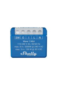 Obrázok pre Shelly Qubino Wave 1 Mini LR Chytrý spínač Z-Wave Modrá