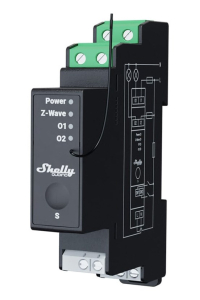 Shelly Qubino Wave Pro 2PM napěťové relé Černá Obrázok pre Shelly Qubino Wave Pro 2PM napěťové relé Černá
