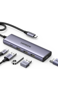 Ugreen 15596 dokovací stanice/replikátor portů Kabel USB 3.2 Gen 1 (3.1 Gen 1) Type-A + Type-C Hliník Obrázok pre Ugreen 15596 dokovací stanice/replikátor portů Kabel USB 3.2 Gen 1 (3.1 Gen 1) Type-A + Type-C Hliník