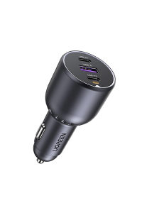 Obrázok pre Ugreen 130W 3-Port Fast Car Char gray Sluchátka, Přenosný počítač, Mibilní telefon, Laptop, Externí baterie, Telefon Šedá Zapalovač na doutníky Auto