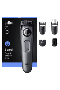 Braun BeardTrimmer 3 80789789 zastřihovač vousů Napájení/baterie 20 2 cm Černá Obrázok pre Braun BeardTrimmer 3 80789789 zastřihovač vousů Napájení/baterie 20 2 cm Černá