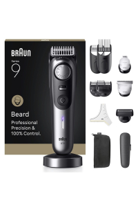 Obrázok pre Braun BeardTrimmer 9 BT9560 zastřihovač vousů Baterie 52 2 cm Suché i mokré holení Černá, Stříbrná