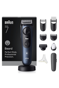 Obrázok pre Braun BeardTrimmer 7 80789809 zastřihovač vousů Napájení/baterie 40 2 cm Suché i mokré holení Tmavě modrá