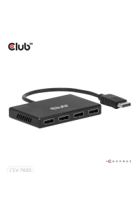 Obrázok pre CLUB3D CSV-7400 videorozdělovač DisplayPort 4x DisplayPort