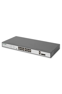 Digitus DN-95342-1 síťový přepínač Nespravované Fast Ethernet (10/100) 1U Černá, Stříbrná Obrázok pre Digitus DN-95342-1 síťový přepínač Nespravované Fast Ethernet (10/100) 1U Černá, Stříbrná