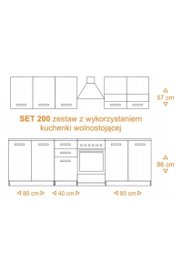 Obrázok pre Topeshop KUCHNIA SET 200 BIEL sada nábytku do kuchyně/jídelny