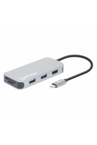 Obrázok pre Manhattan 130615 dokovací stanice/replikátor portů Kabel USB 3.2 Gen 1 (3.1 Gen 1) Type-C Hliník