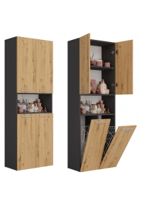 Topeshop NEL 2K DK ANT/ART KP koupelnový doplněk Grafit, Dub Obrázok pre Topeshop NEL 2K DK ANT/ART KP koupelnový doplněk Grafit, Dub