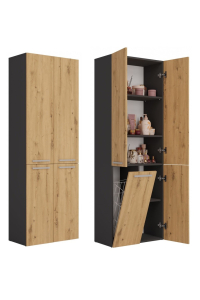 Topeshop NEL 1K DD ANT/ART KP koupelnový doplněk Grafit, Dub Obrázok pre Topeshop NEL 1K DD ANT/ART KP koupelnový doplněk Grafit, Dub