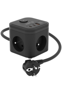 Obrázok pre KERG SMART – 3-ZÁSUVKOVÁ NAPÁJECÍ KOSTKA + NABÍJEČKA USB-A+USB-C 1,5 M 3×1,5 MM2 H05VV-F 16 A/250 V