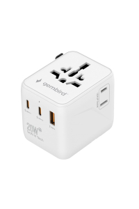 Obrázok pre Gembird TPA-1A2C20-01-W Univerzální cestovní napájecí adaptér, 20 W, bílý