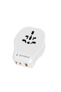 Obrázok pre Gembird TPA-1A2C20-02-W Univerzální cestovní napájecí adaptér, 20 W, bílý