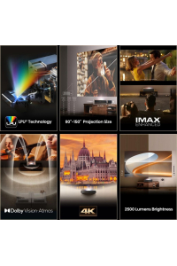 Hisense PT1 Projektor s ultra krátkou projekční vzdáleností UHD 4K (3840x2160) 3D kompatibilita Černá Obrázok pre Hisense PT1 Projektor s ultra krátkou projekční vzdáleností UHD 4K (3840x2160) 3D kompatibilita Černá