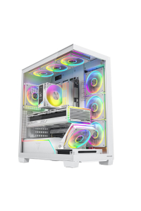 Počítačová skříň MODECOM VOLCANO STELLAR PLUS ARGB MIDI 8F Bílá Obrázok pre Počítačová skříň MODECOM VOLCANO STELLAR PLUS ARGB MIDI 8F Bílá