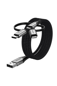 Obrázok pre Vention CQJHF kabel k mobilnímu telefonu Šedá 1 m USB A Lightning + micro-USB B + USB C
