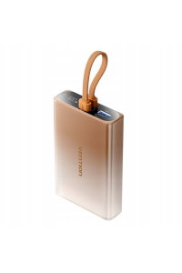Powerbank Vention 10000mAh s LED displejem, USB-C + Lightning + USB-A, 22,5 W (měděný) Obrázok pre Powerbank Vention 10000mAh s LED displejem, USB-C + Lightning + USB-A, 22,5 W (měděný)
