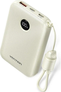 Powerbank Vention 10000 mAh 2xUSB-C 1xUSB-A 22,5 W, béžová Obrázok pre Powerbank Vention 10000 mAh 2xUSB-C 1xUSB-A 22,5 W, béžová